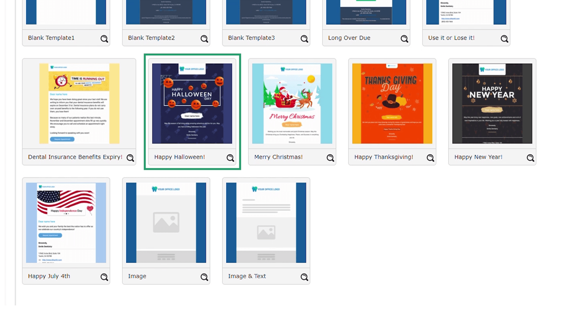 Holiday email templates