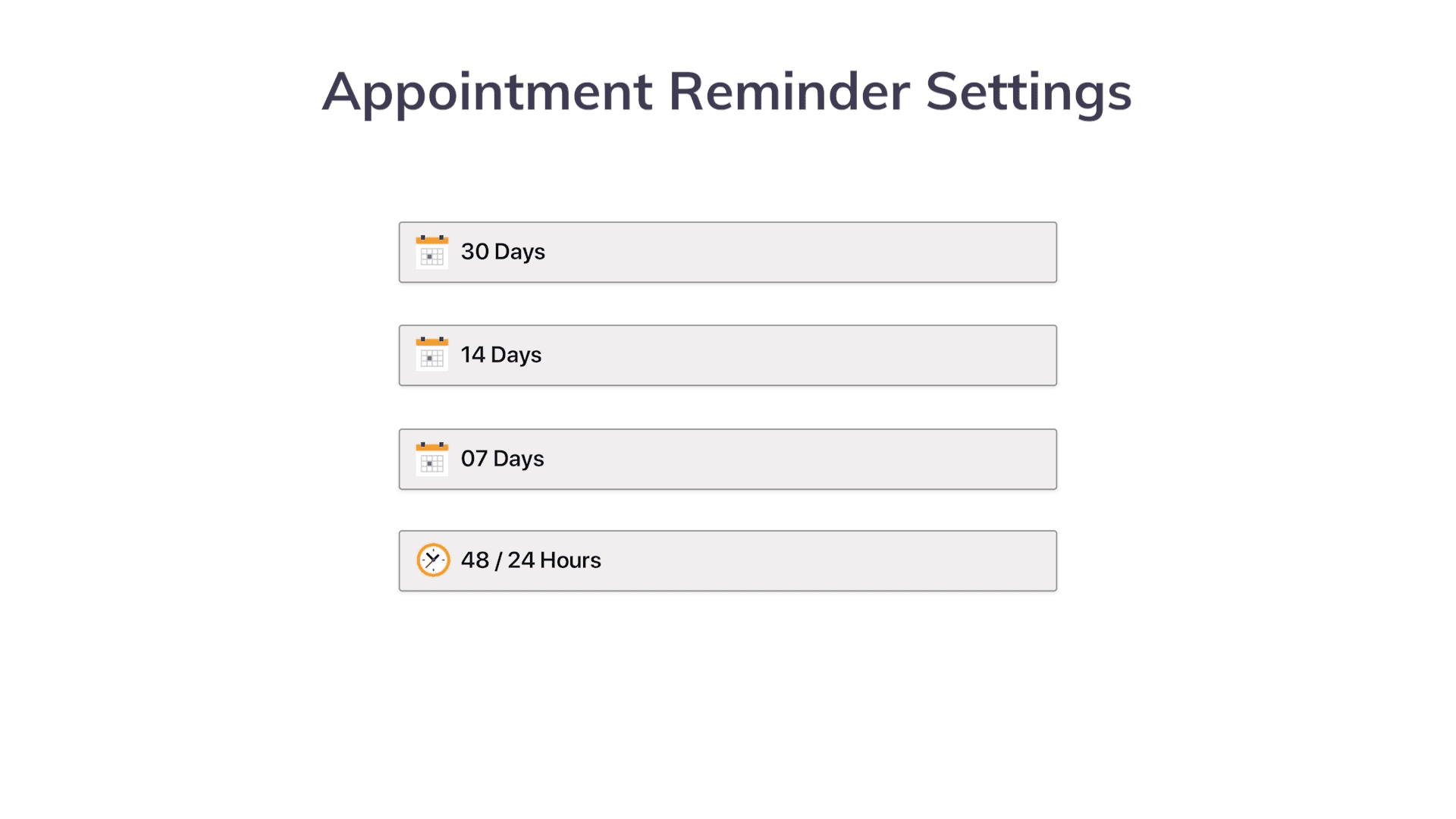 Appointment reminder timing options in PracticeDilly