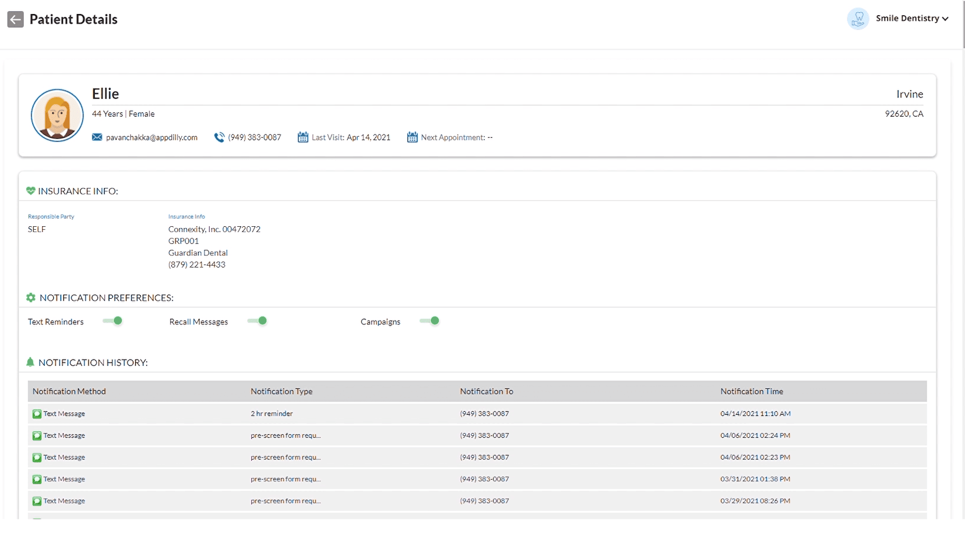 Patient-specific appointment reminder customization