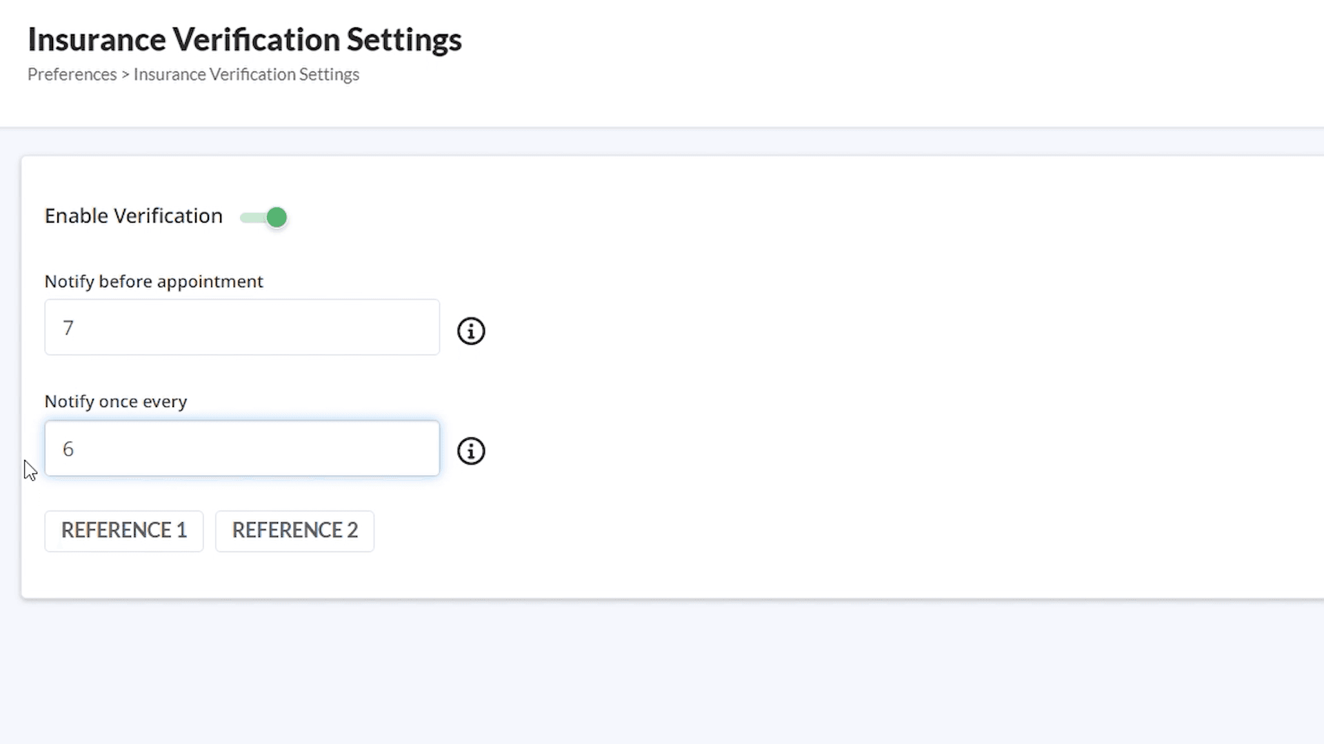 Setting the recurring insurance-verification interval