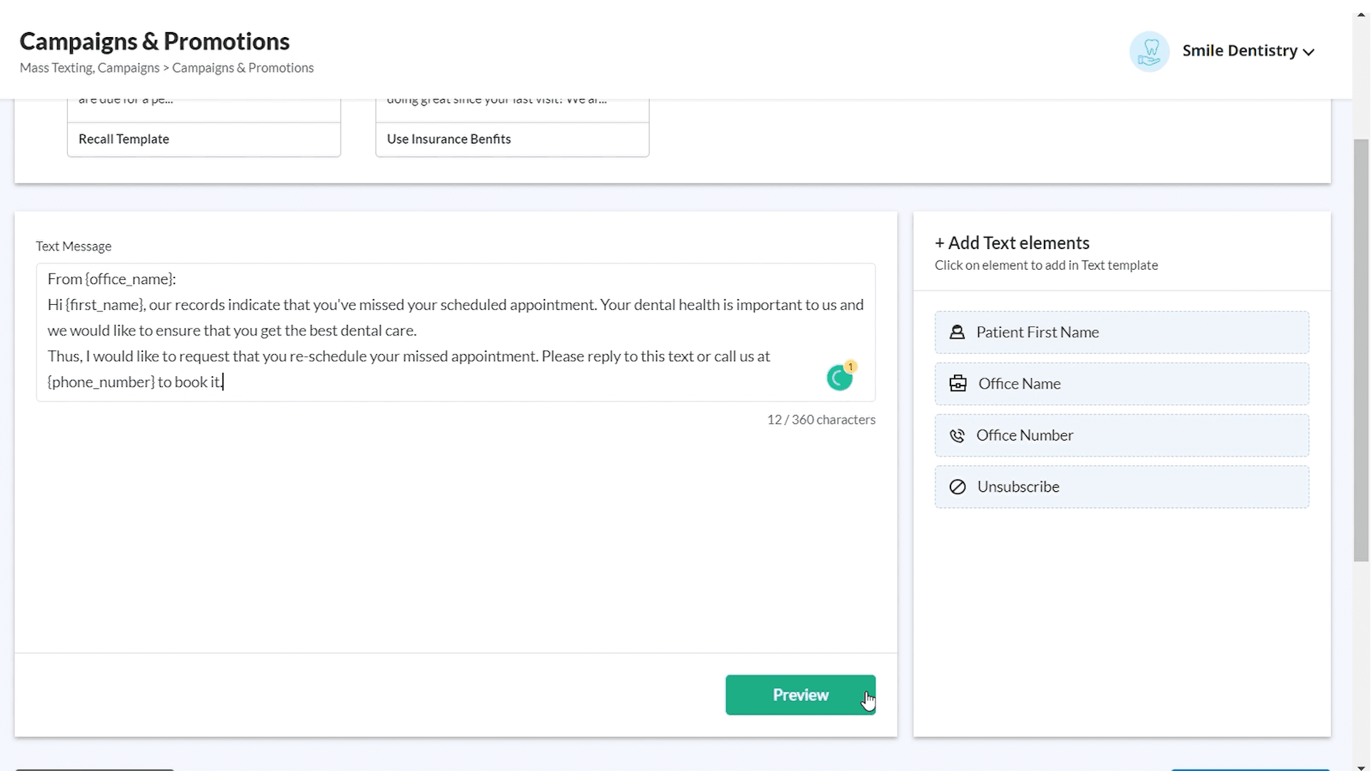 Personalized mass-text message editor