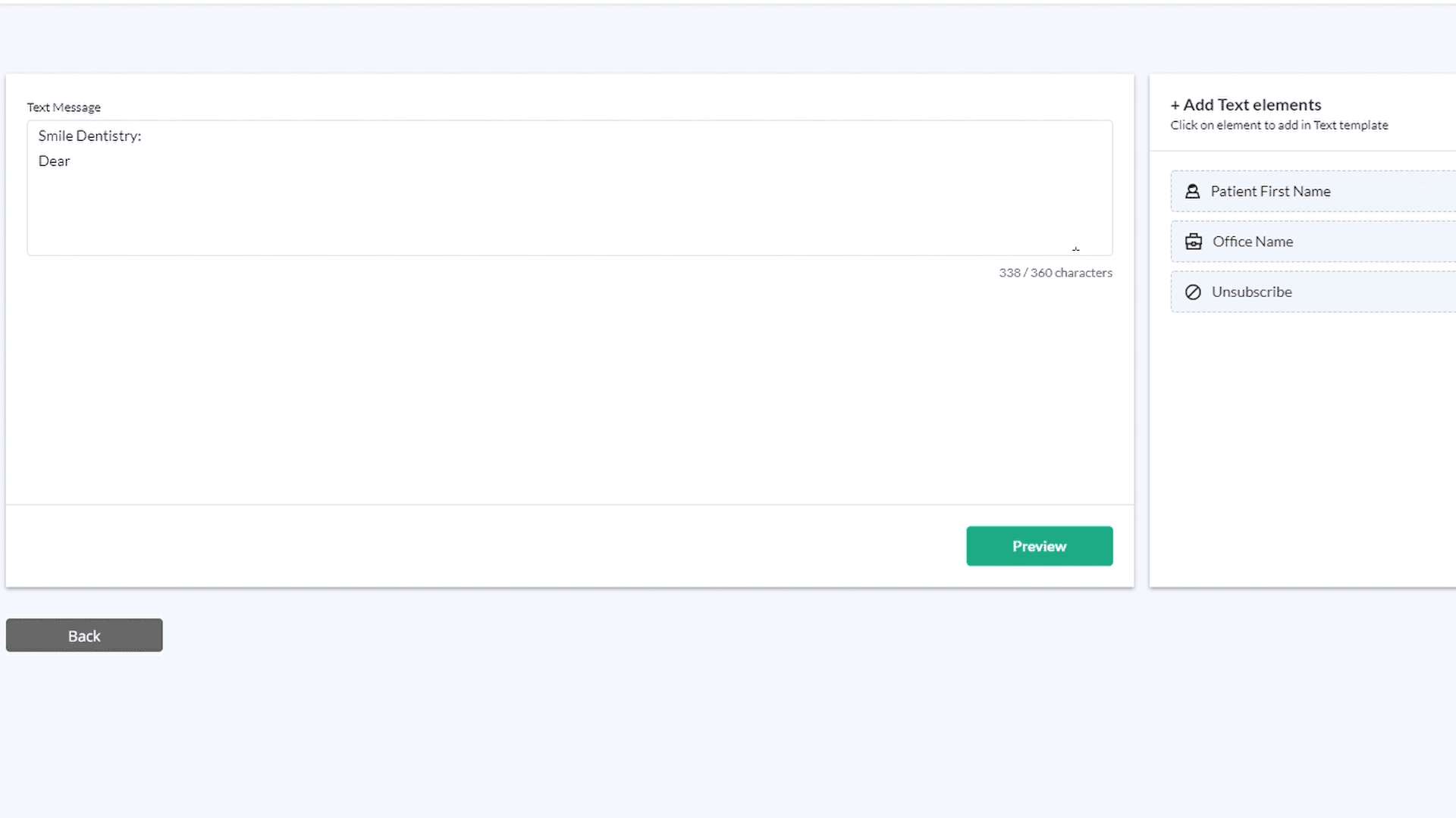 Mass text campaign message editor