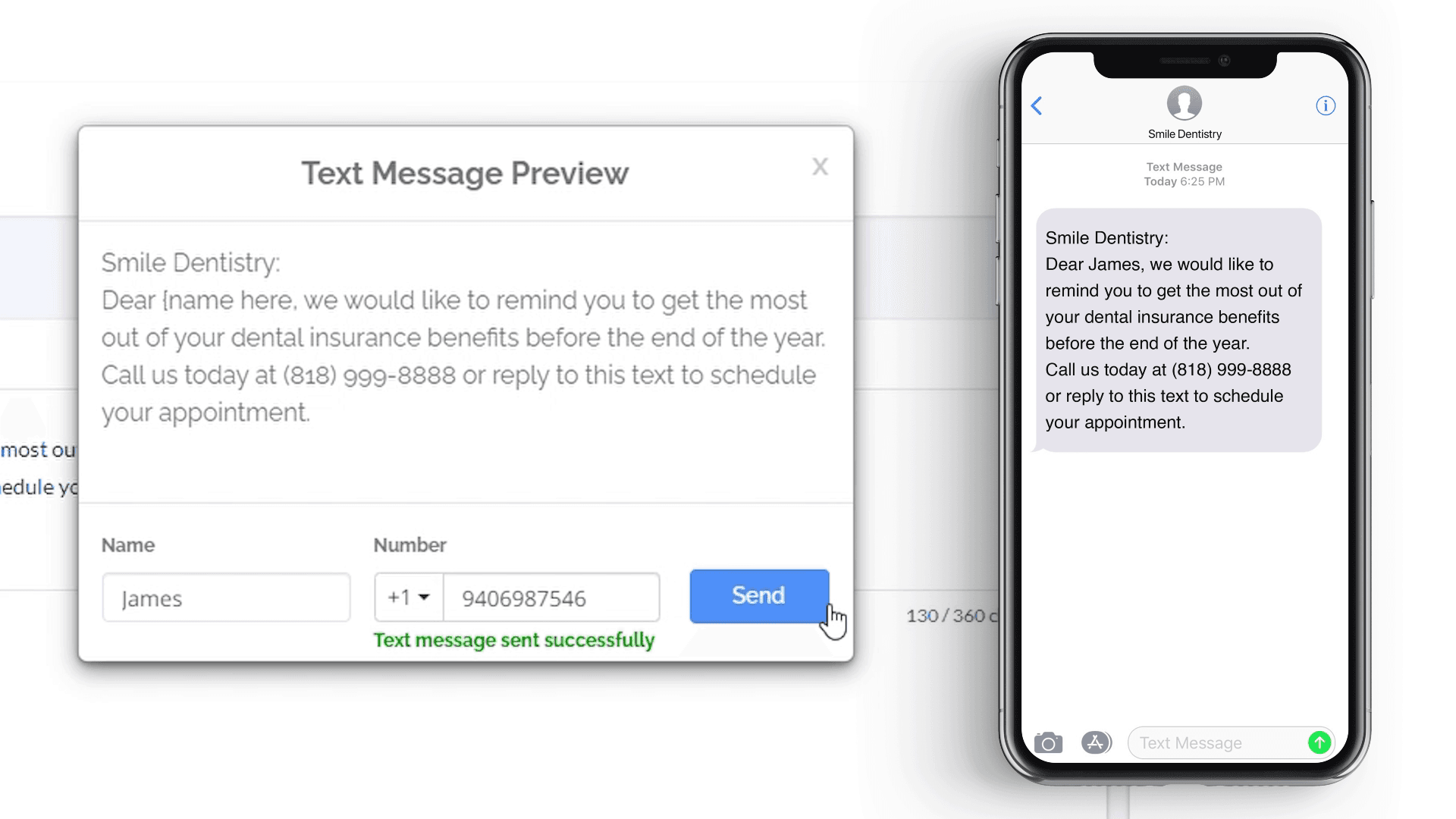 Campaign preview and test message fields