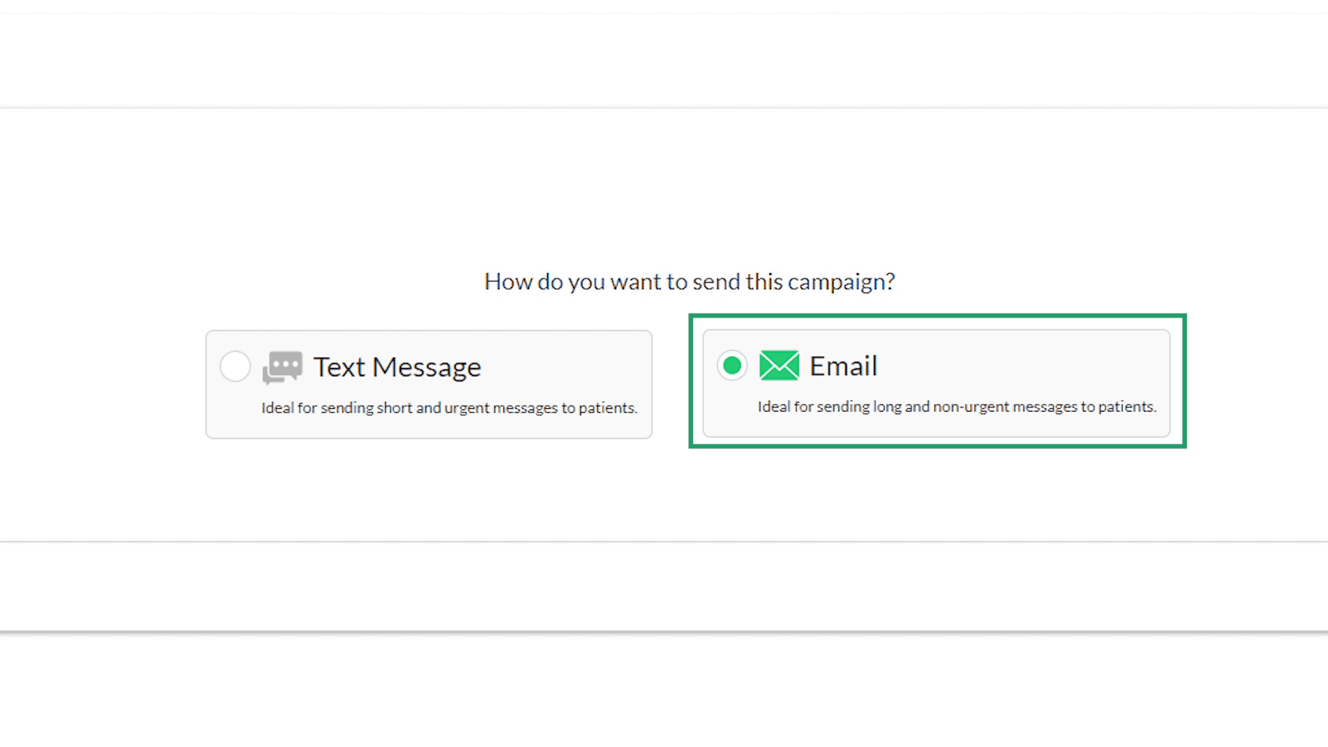 Email campaign option