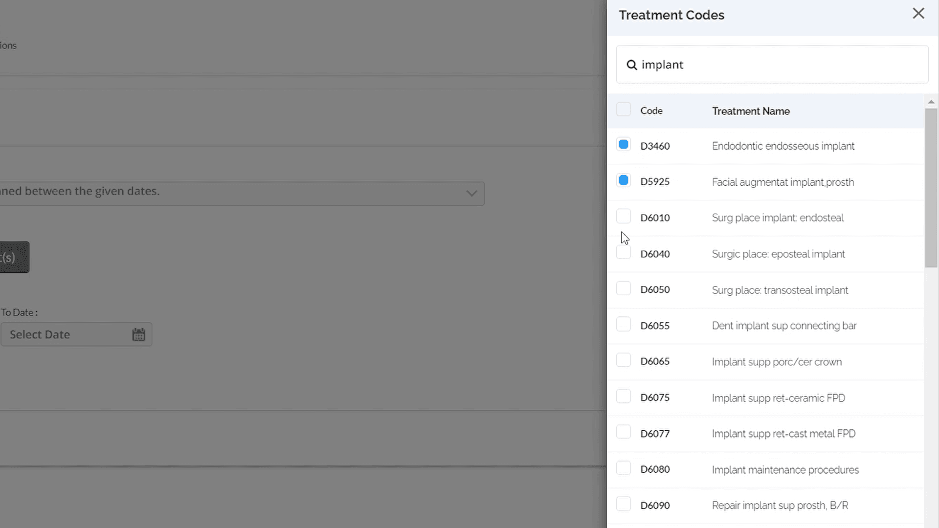 Searching for implant-related treatment plans