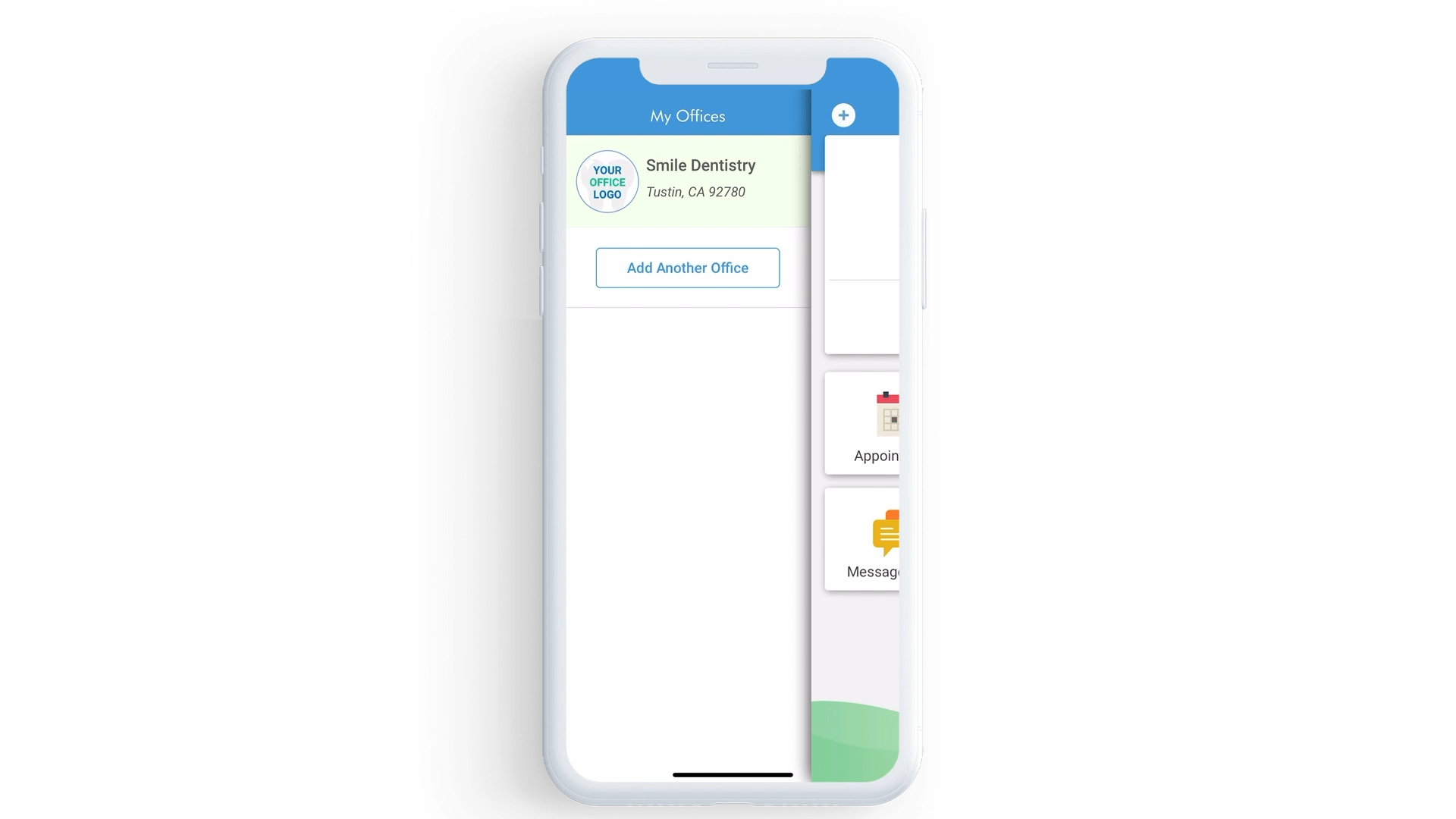 Plus icon for adding another office