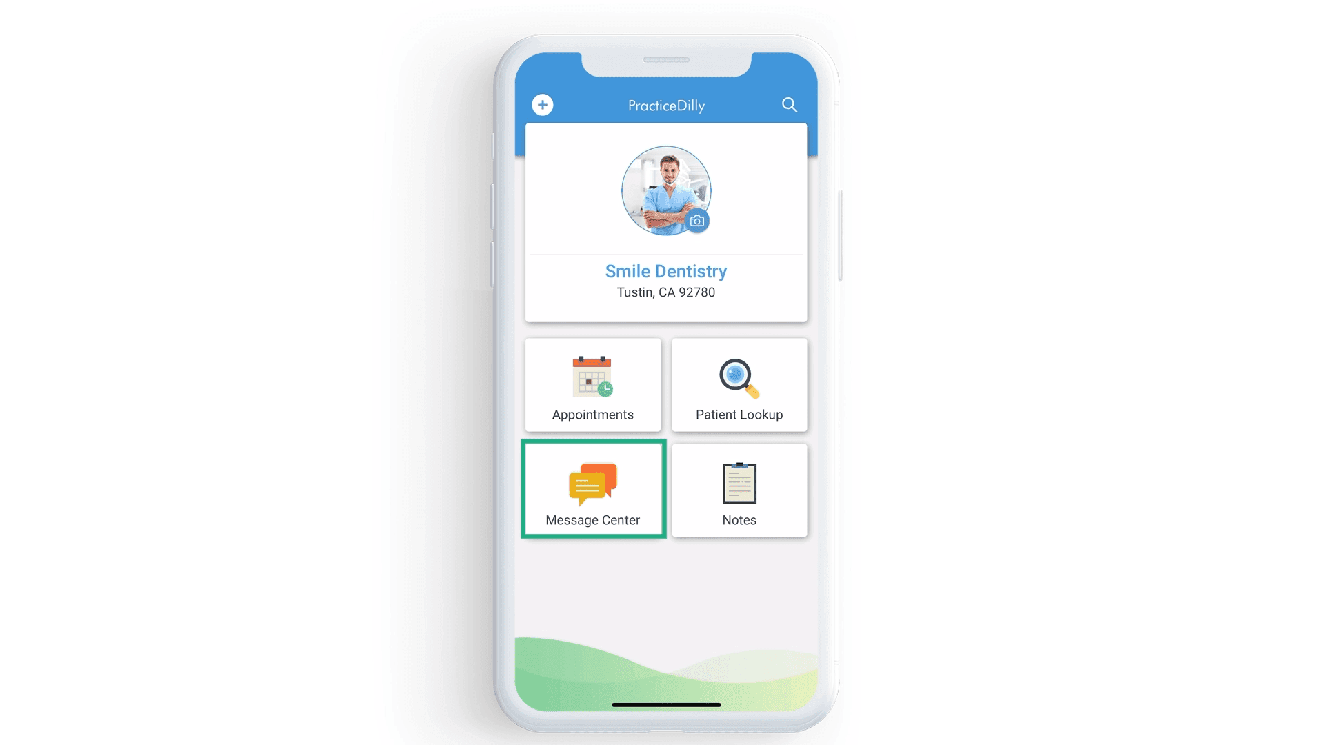 Message Center in the mobile app