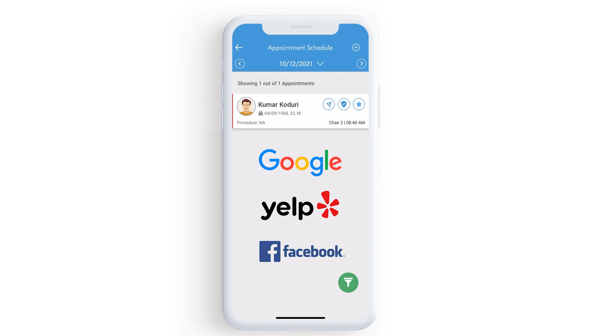 Star icon for sending an online review request