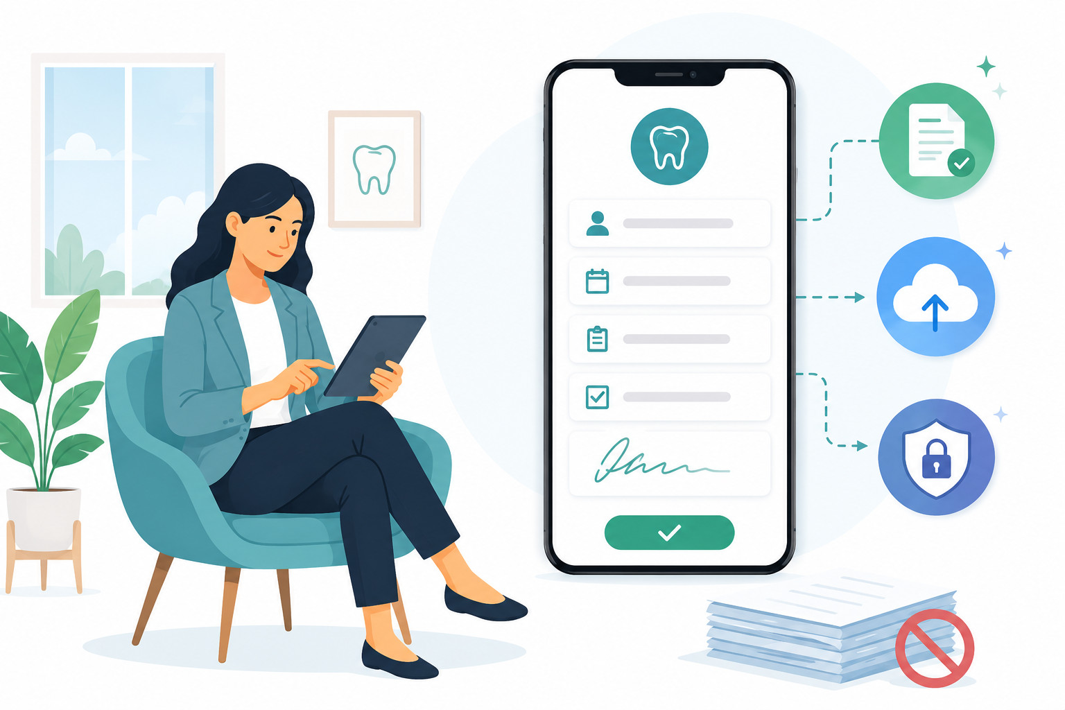 Paperless dental forms for an efficient dental practice