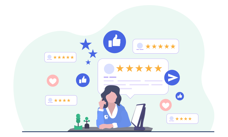 Dental practice encouraging patients to write online reviews