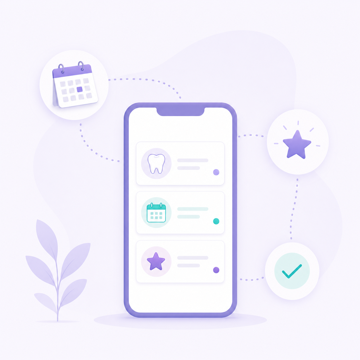 Custom illustration of automated reminders and recalls running in the background