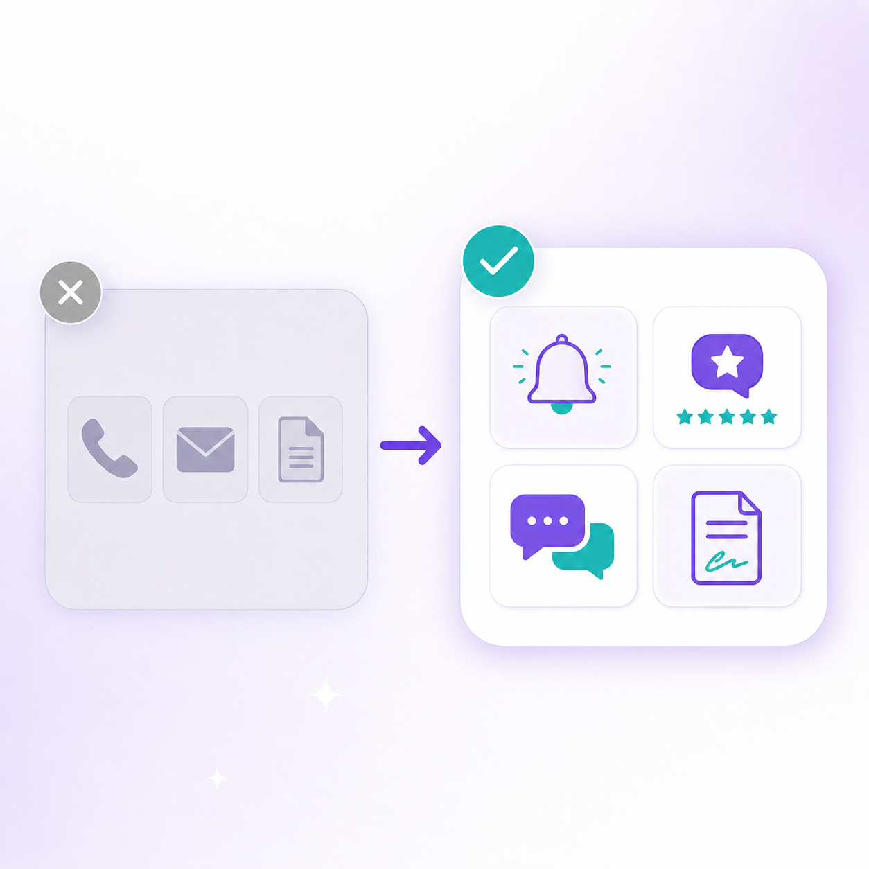 Custom illustration of switching from an expensive old dental platform to a simpler all-in-one workflow