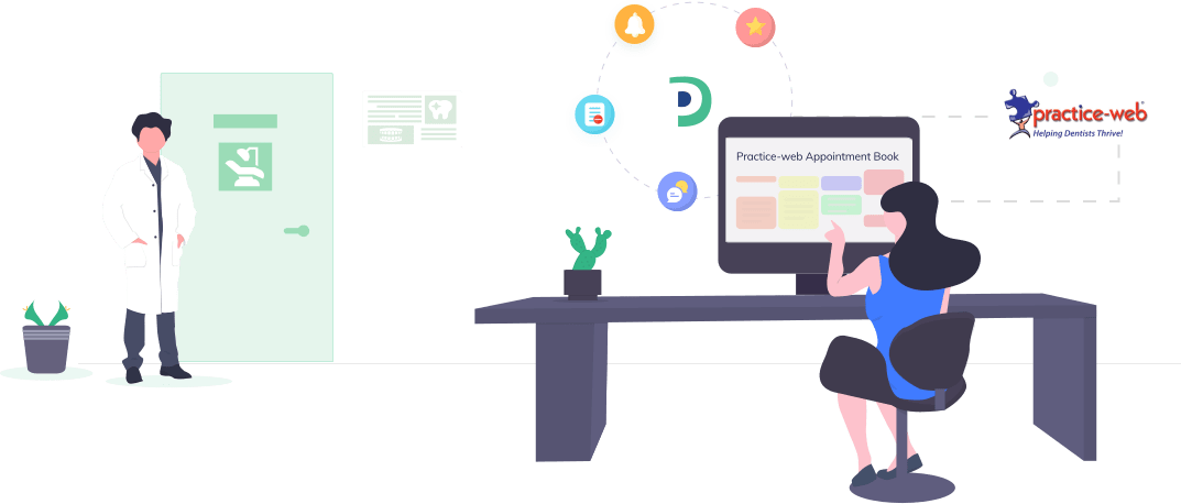 PracticeDily application seamlessly integrating with Practice-Web and providing extra benefits like Appointment reminders, Two-way texting, Online Reviews, Campaigns & Promotions, Paperless Forms